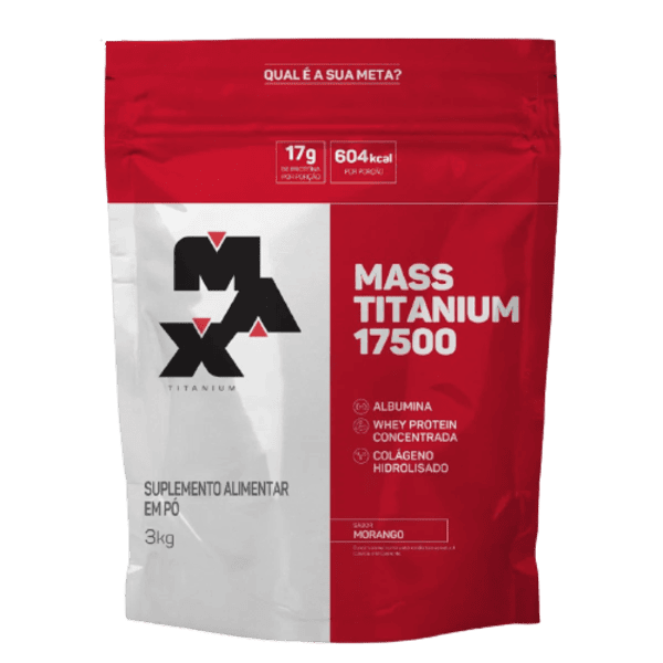 1001973485 MASS TITANIUM 17500 - SACO 3KG - MORANGO - Imagem 1