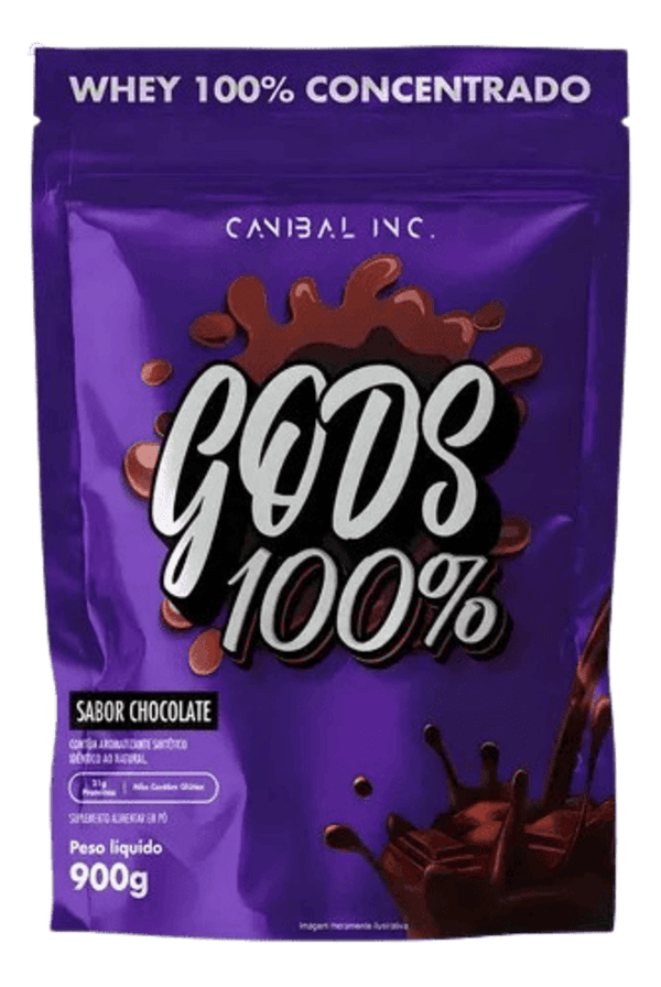 1001975112 GODS WHEY 100% - REFIL 900G - CHOCOLATE - Imagem 1