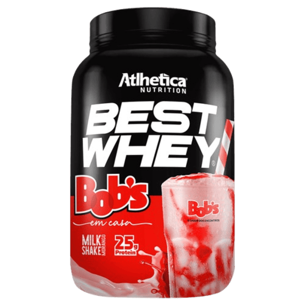 1001975862 BEST WHEY - POTE 900G - MILKSHAKE MORANGO BOBS - Imagem 1