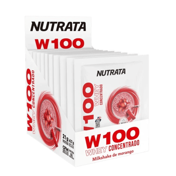 1001978385 W100 WHEY - DISPLAY 12 SACHÊS - 30G - Imagem 1
